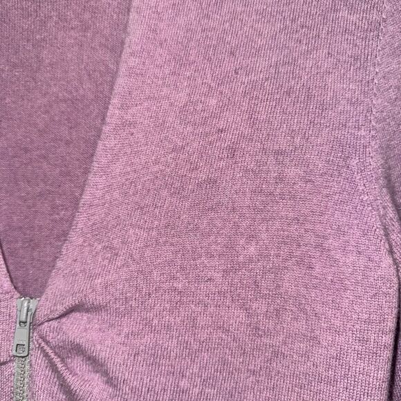 Brunello Cucinelli Size Medium Pink Purple Double Zipper Ruched Cashmere Sweater - Picture 6 of 14